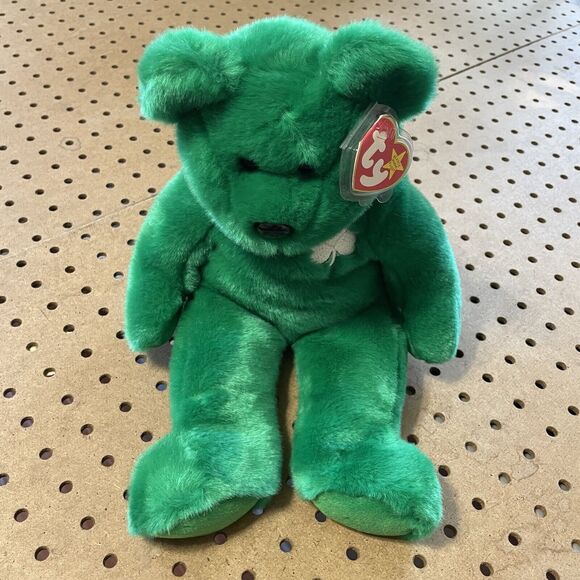 NWT Large TY Beanie Babies Buddies Erin 1998 Shamrock Green Retired RARE - Picture 5 of 10